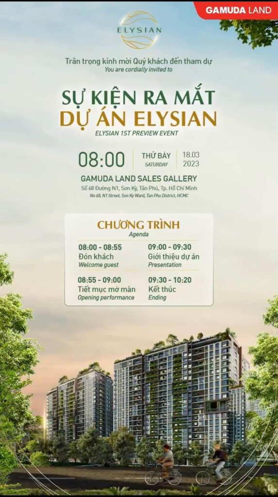 sự kiện ra mắt elysian thủ đức gamuda land