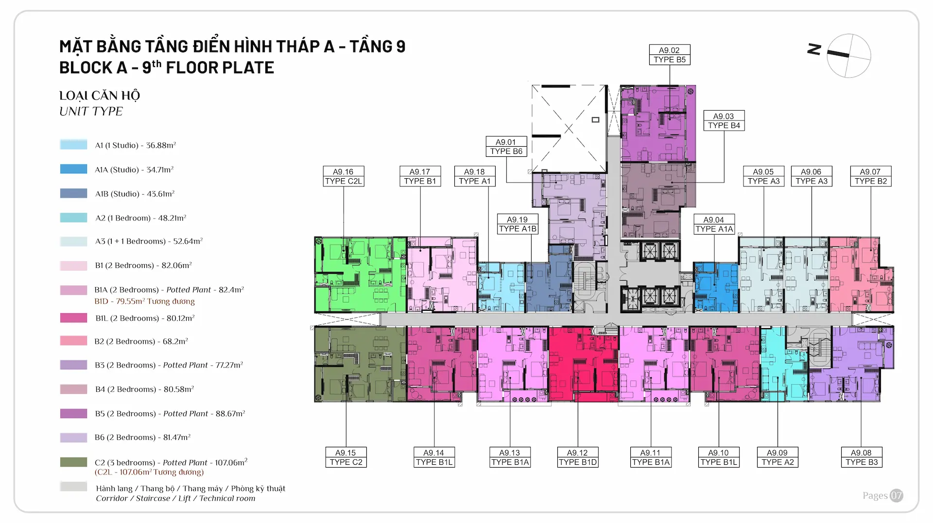 mặt bằng tầng elysian gamuda land tháp a tầng 9